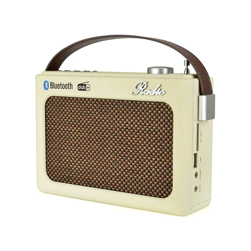 LLOYTRON DAB/FM Portable Stereo Radio with MusicStream - MP3 Playback with USB and MicroSD Card - AUX Input - Headphone Socket - Digital LCD Display - Battery and Mains Powered - N5401CR-A - Cream