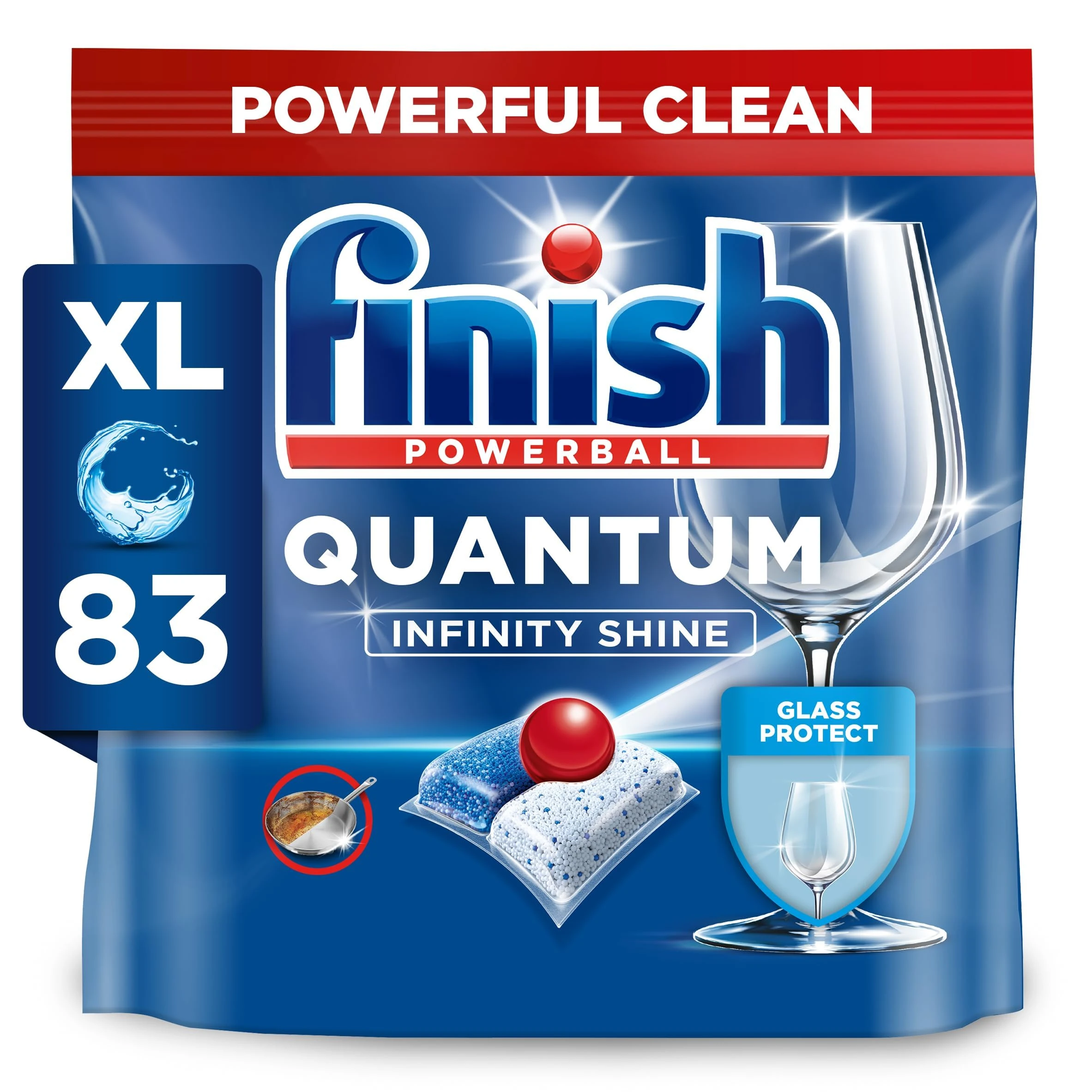 Finish Quantum Infinity Shine Dishwasher Tablets Bulk | Scent : REGULAR | Size : 83 Dishwasher Tabs | For Sparkling Clean,Packaging may vary