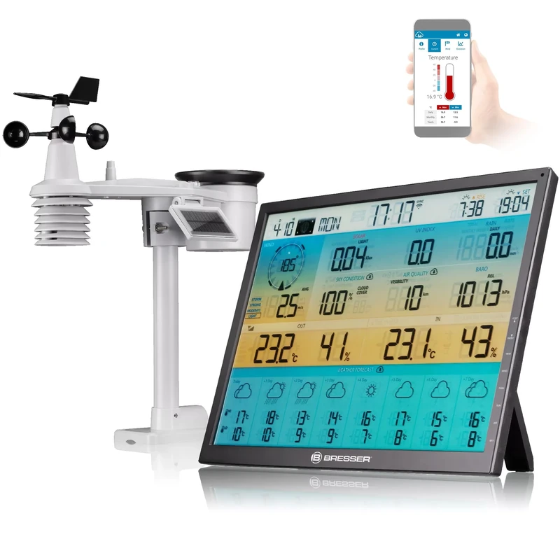 Bresser WLAN 8 Weather Station 7-in-1 Days 4CAST XL Solar Powered