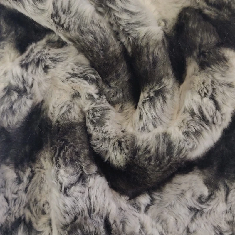 Super Luxury Faux Fur Fabric Material Raccoon Swirls, 1Mtr 150cm x 100cm