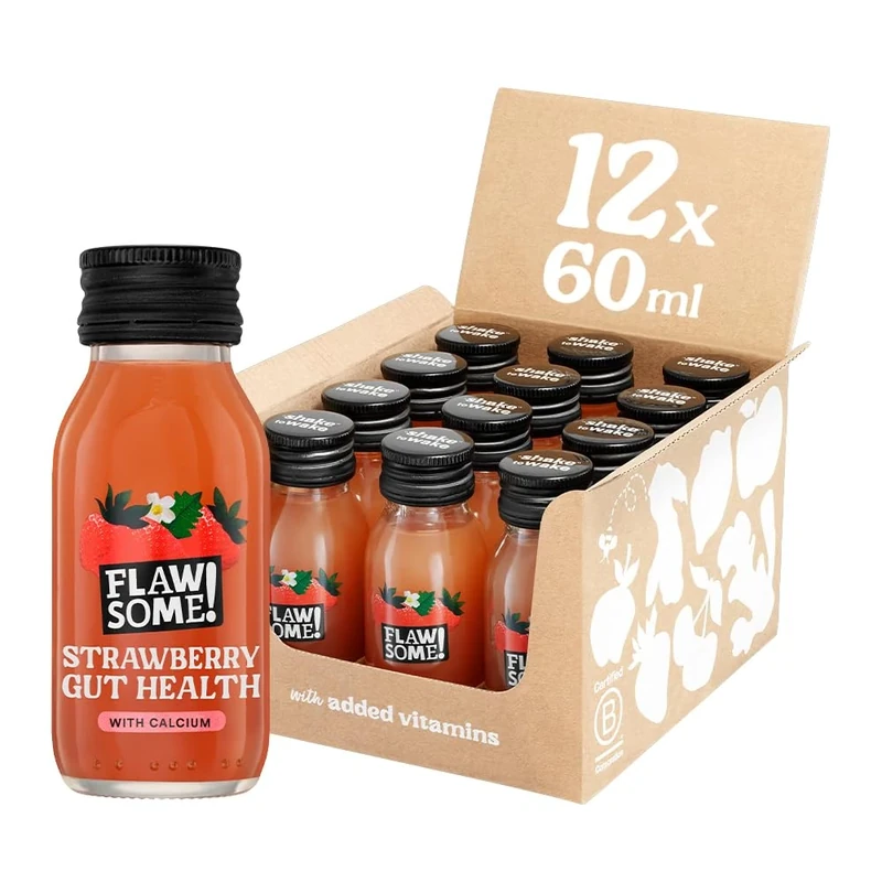 Flawsome! Prebiotic Shots (12x60ml) | Gut Health | 3g of Prebiotic Fibre in Every Shot | Whole Ingredients, Nothing Artificial | Nature’s Answer to Vitamin C Tablets | BCorp Certified