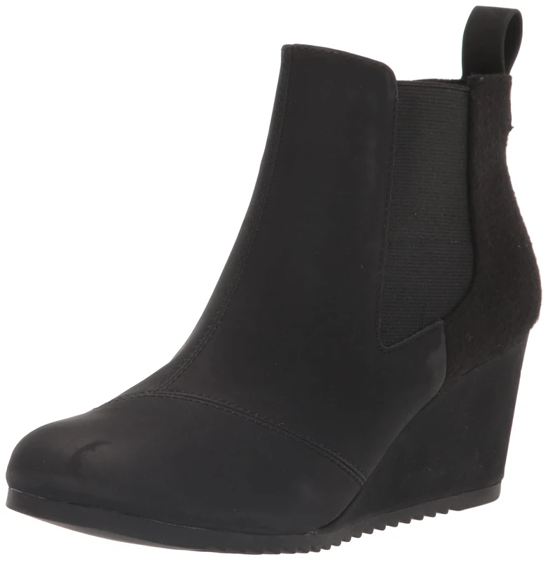 TOMS Women's Bailey Ankle Boot, Black Synthetic Nubuck, 5.5 UK