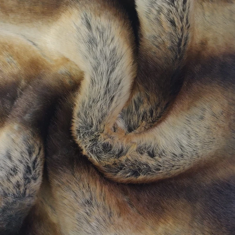 Super Luxury Faux Fur Fabric Material Bronze Chinchilla, 1Mtr 150cm x 100cm