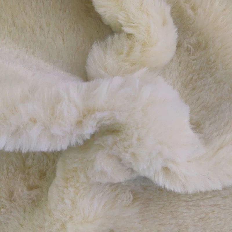 Super Luxury Faux Fur Fabric Material Heavy Cream, 1Mtr 150cm x 100cm - Image 1