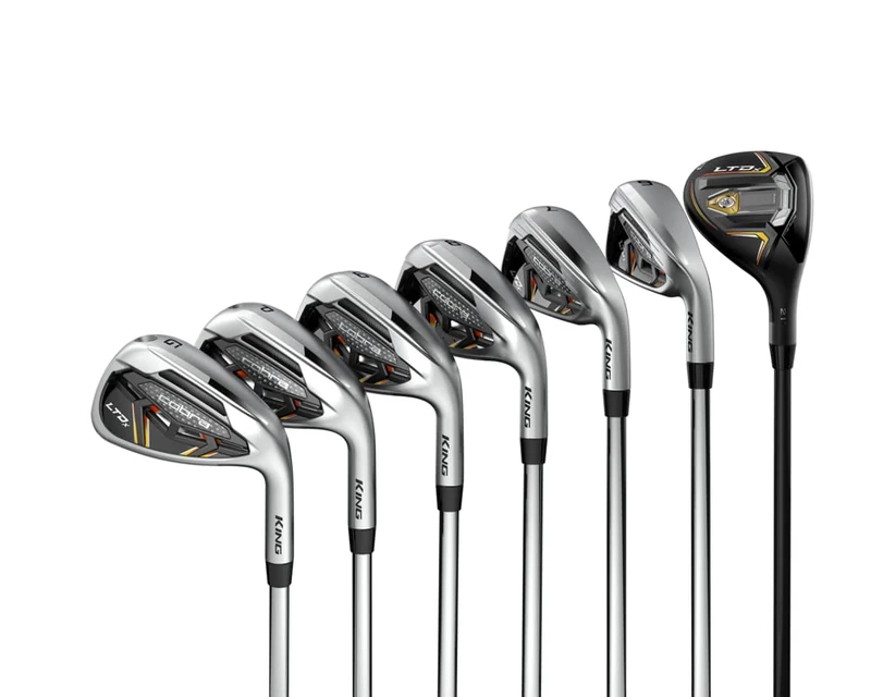 Cobra Golf 2022 LTDX Combo Iron Set Satin Chrome-Gold Fusion (Men's, Right Hand, KBS PGI 65, Senior Flex, 5-GW)