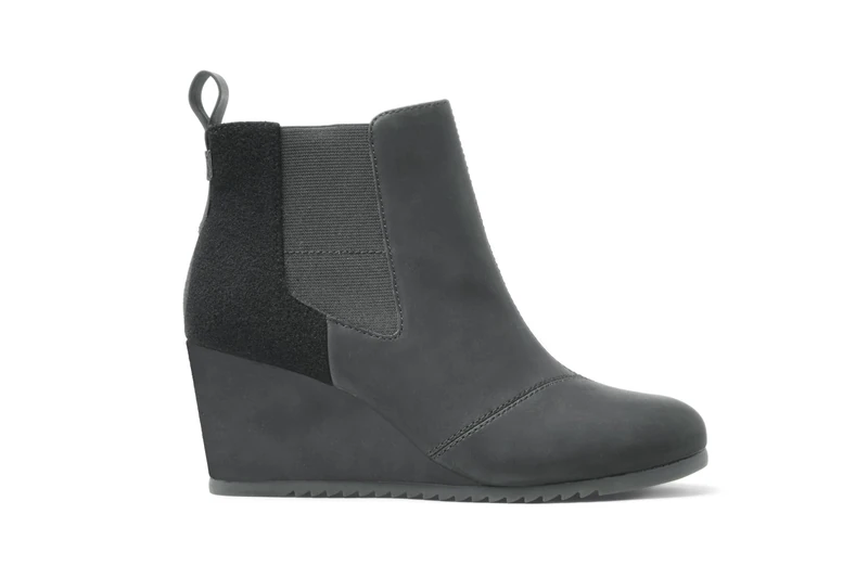 TOMS Women's Bailey Ankle Boot, Gunmetal Suede, 6 UK