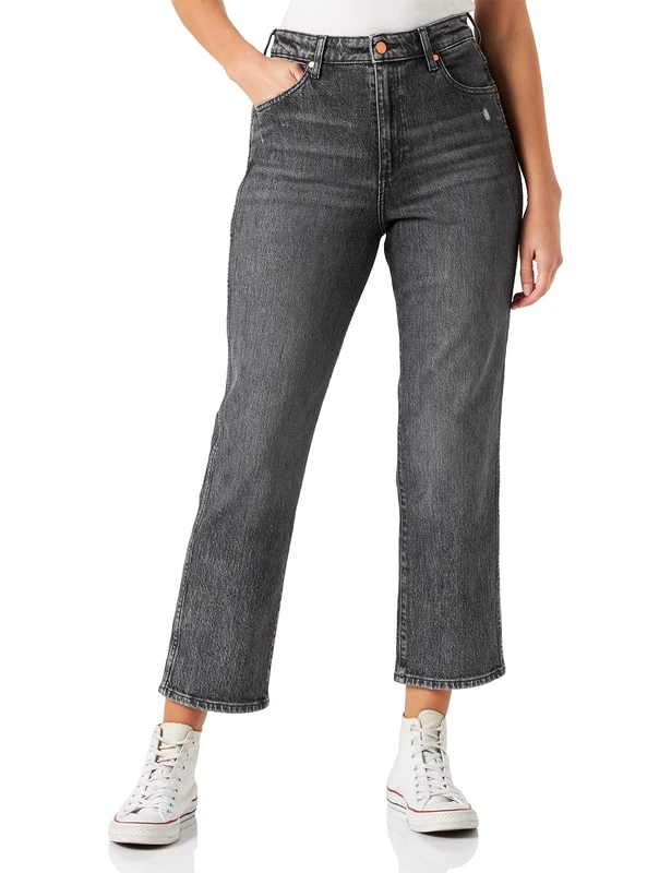 Wrangler Women's Mom Straight Pants, Stargazer, 28W x 32L
