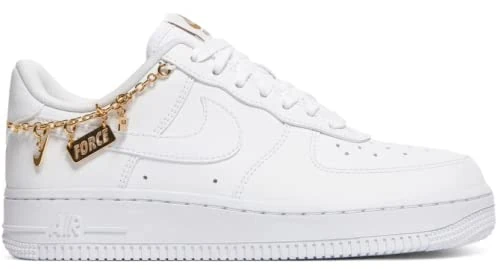NIKE DD1525-100 Air Force 1 '07 LX Men White/White-Metallic Gold-FLT Gold UK 8.5