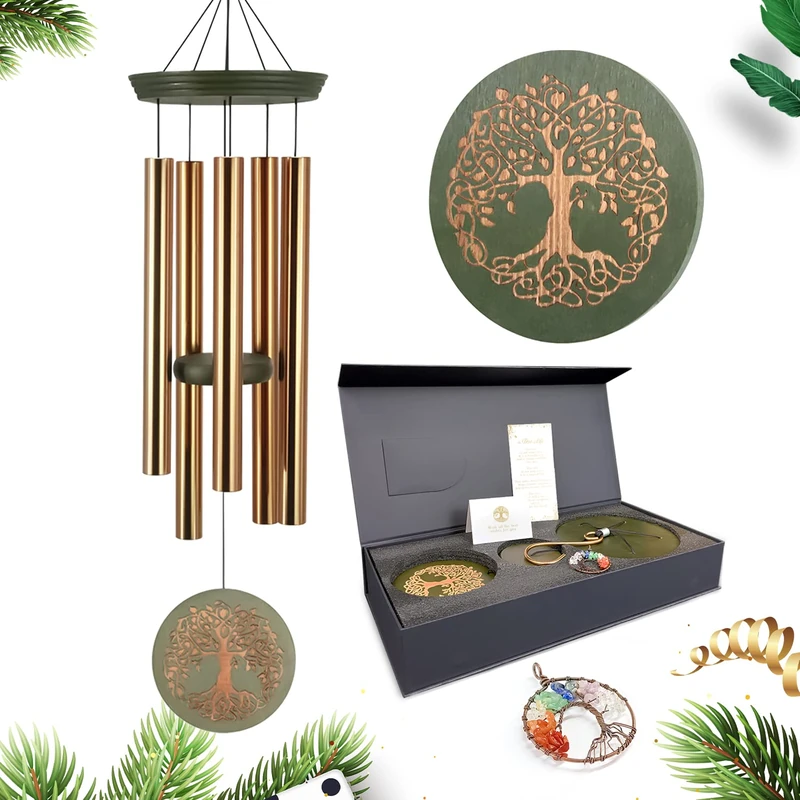 Memorial Wind Chimes for Loss of Loved One Box, Wind Chimes Deep Tone Sympathy Gift for Friend, Mother, Father, Home Garden Hanging Decor. - Image 1