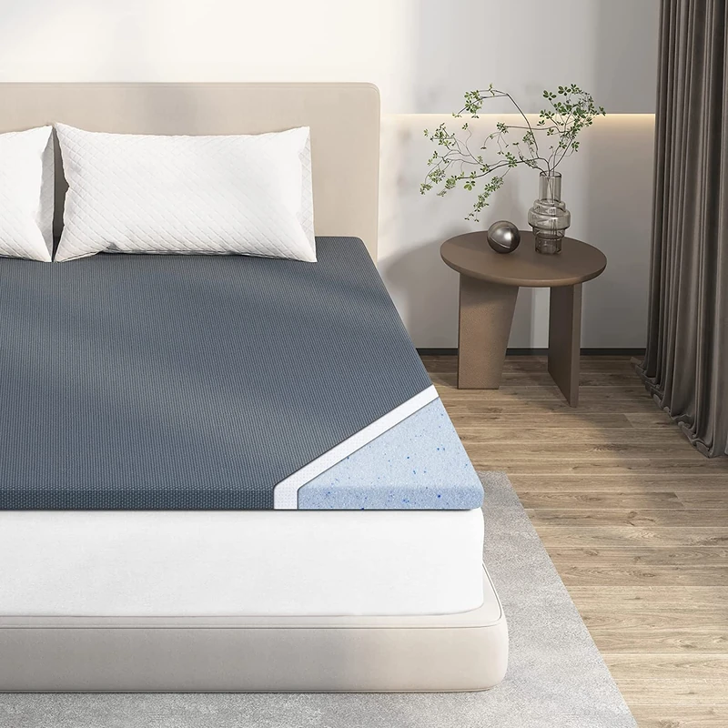 Full Size Mattress Topper, Avenco Memory Foam Mattress Topper Full, 2 Inch Cooling Mattress Topper Full with Premium Breathable & Washable Cover, Gel-infused CertiPUR-US Foam for Pressure-Relief, Grey