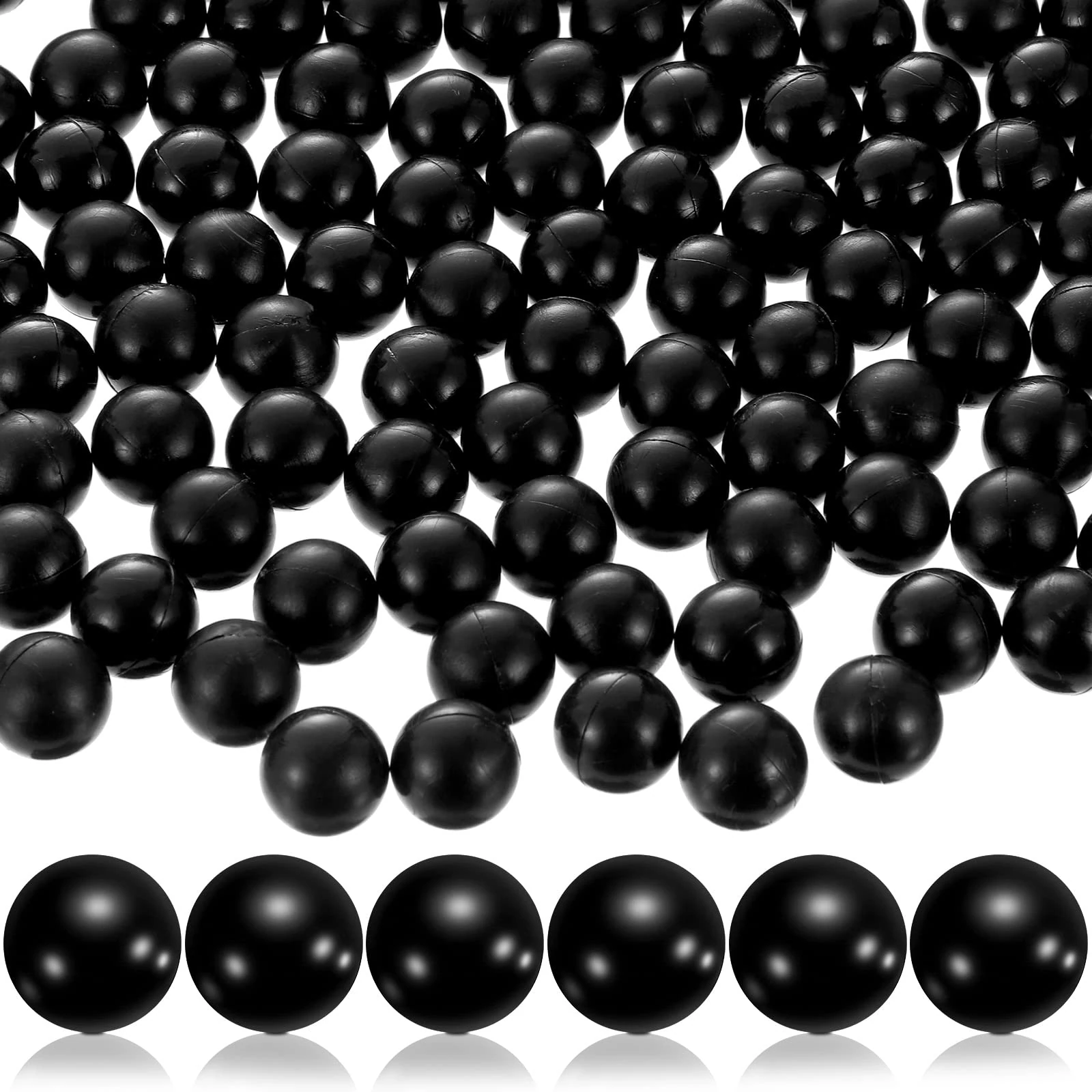Pack of 150 68 Kal Paintballs Solid Balls 68 Breaker Balls Hard Nylon Paintball for Shooting Training Practice (Black)