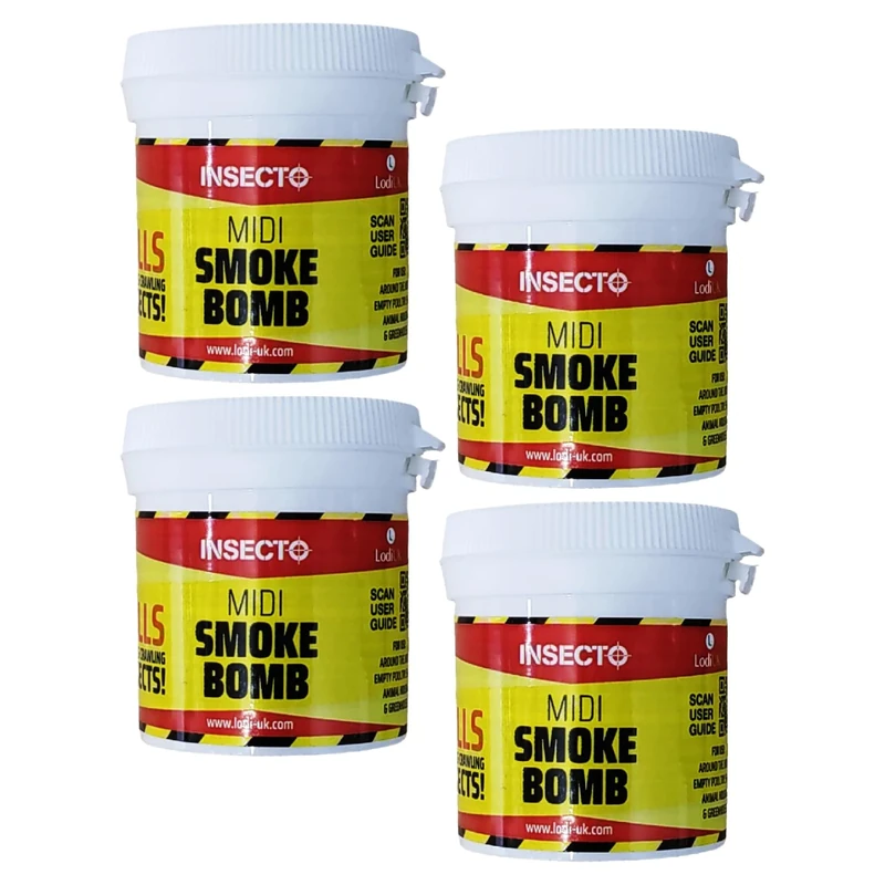 Smoke Bomb Midi Fogger Fumigator 15.5g Effective for Control of All Flying & Crawling Insects Shredder (Pack of 4)