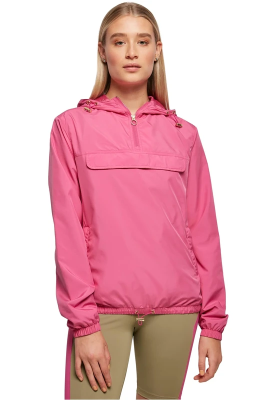 Urban Classics Women's Basic Pull-Over Jacket, Pink, M