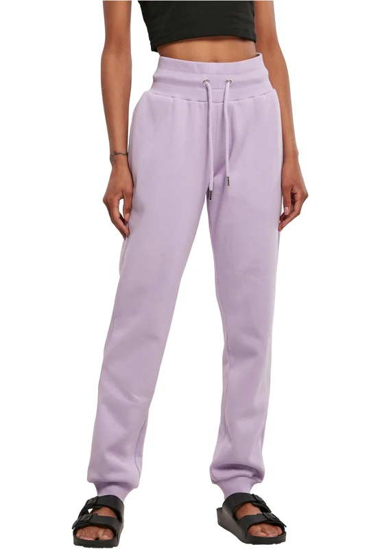 Urban Classics Women's Ladies Organic High Waist Sweat Pants Sweatpants, Purple, XS - Image 1