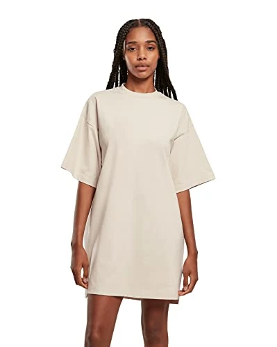 Urban Classics Women's Organic Oversized Slit Tee Dress, softseagrass, XS