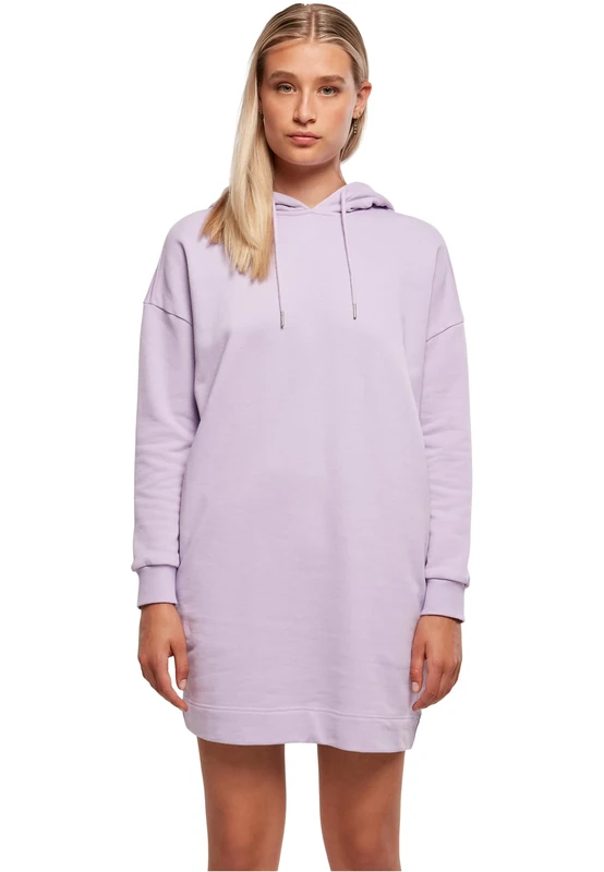 Urban Classics Women's Ladies Organic Oversized Terry Hoody Dress, Purple, S - Image 1