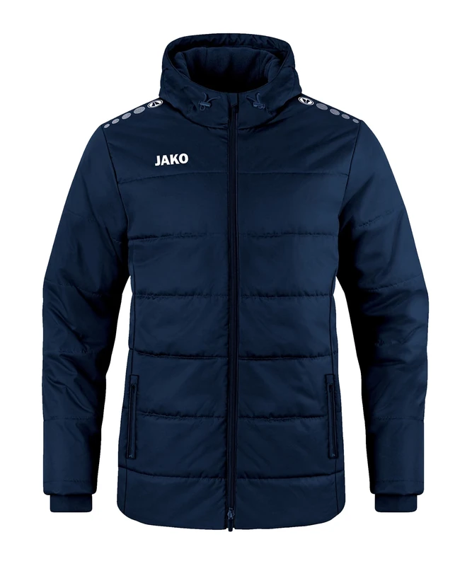 JAKO Men's Team Coach Jacket with Hood, Dark Blue, 4XL
