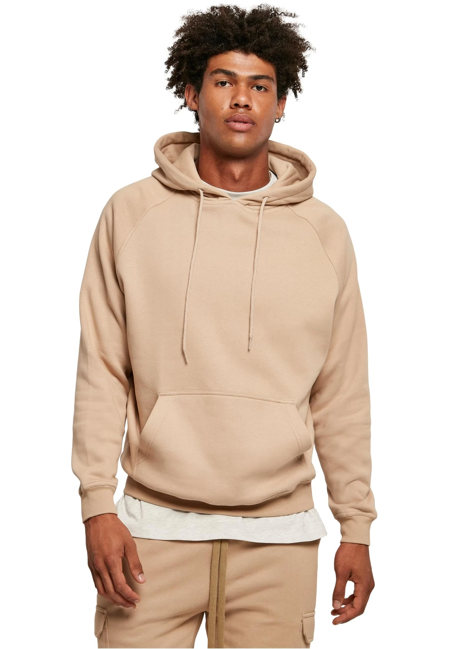 Urban Classics Men's Blank Hoodie Hooded Sweatshirt, Union Beige, S