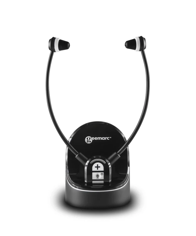 Geemarc CL7370 Opti - Loud Wireless TV Headset with Optical Connector for Hearing Impaired - Can Be Used as a Personal Listener that Amplifies Ambient Sounds - Low to Severe Hearing Loss - UK Version