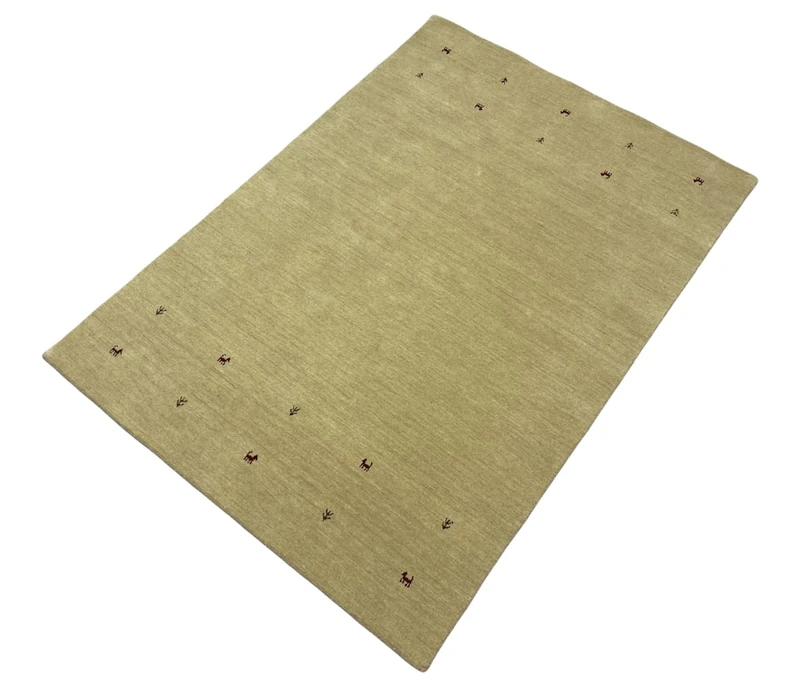 Gabbeh Beige Rug 100% Wool Handwoven Oriental Rug Loom Lori (140 x 200 cm, Beige T3)