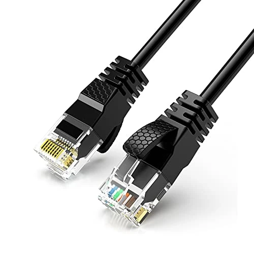 Reulin Ultra-Thin, Ethernet Cable, 3M-Black, High-Speed Internet Lan Wire Cat6 Ethernet Cable 1GHz Gigabit RJ45 Network Lead Patch Cord For Smart TV, Computer, Laptop, Android TV Box, Gaming PC, Xbox