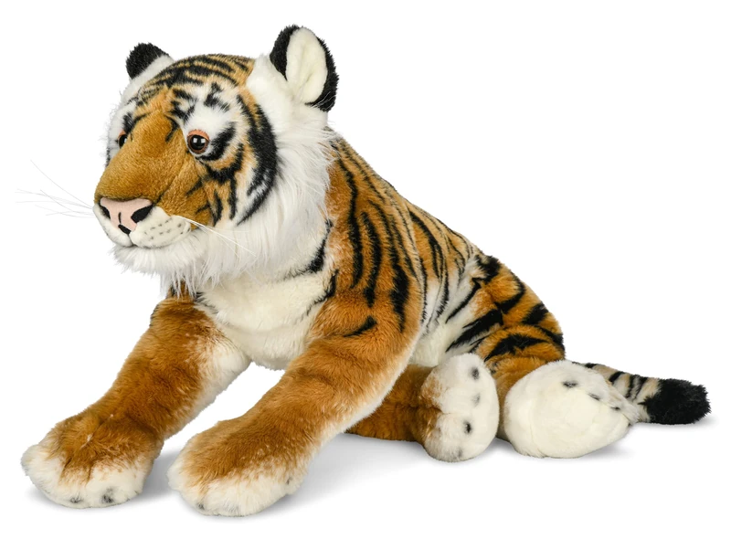 Uni-Toys - Tiger lying down - 75 cm (length) - plush wild animal - plush toy, cuddly toy - Image 1