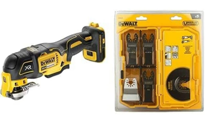 DEWALT DCS356N 18v XR Brushless Oscillating Multi-Tool Body Only & DT20705-QZ Oscillating Multi-Tool Accessory Set in Tough Case