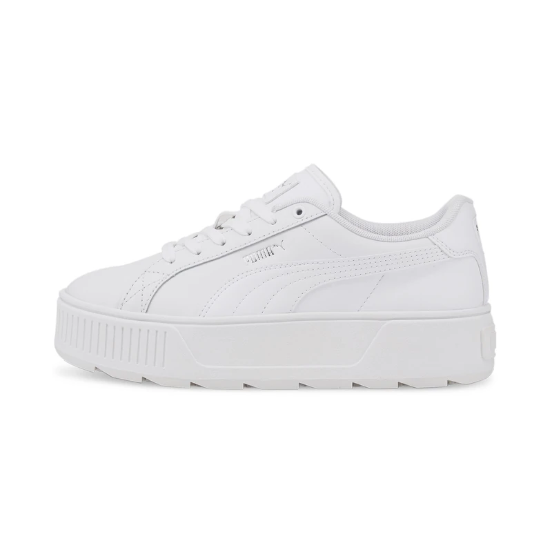 PUMA Women Karmen L Sneakers, Puma White-Puma White-Puma Silver, 3 UK