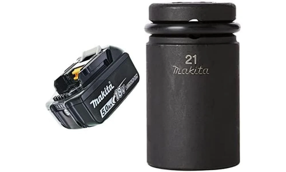 Makita 197280-8 BL1850B 18V 5.0 Ah Li-ion Battery & 134833-2 Impact Socket