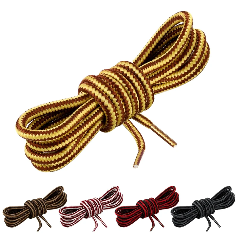 Yafe 5 Pairs Working Boot Laces(150cm/59”), 0.16in/0.4cm Round Boot Laces for Walking Boots Heavy Duty, Shoelaces for Hiking,Walking, Outdoor