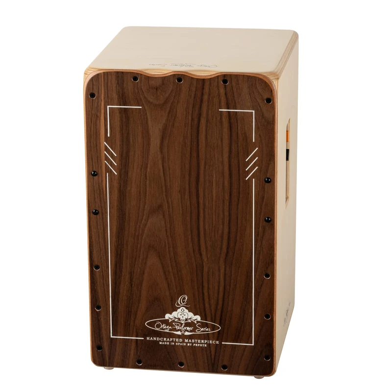 Ortega Guitars Performer Series Cajon - Large Drum Box for Left-Handers with Pickup - Playing Surface Walnut, Natural Satin(OCJPF-3-L)