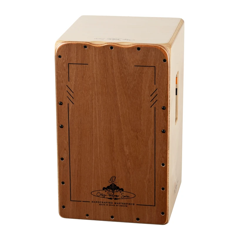 Ortega Guitars Performer Series Cajon - Large Drum Box for Left-Handers with Pickup - Playing Surface Cedar, Natural Satin (OCJPF-2-L)