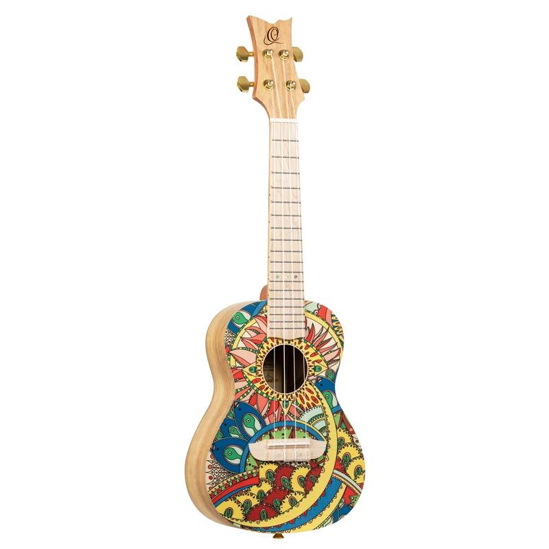 Ortega Guitars Concert Ukulele Acoustic – Art Series – Spruce, Mystic India (RUAR-MI)