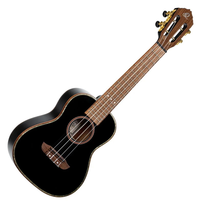Ortega Guitars Concert Ukulele Acoustic – Onyx Series – Including Gigbag – Spruce, Mahogany, Black (RUOX-CC)