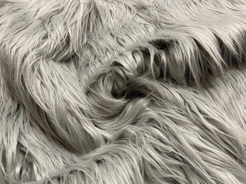 Super Luxury Faux Fur Fabric Material - Extra Long Grey, 1Mtr - 150cm x 100cm