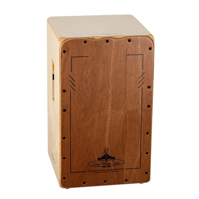 Ortega Guitars Performer Series Cajon - Large Drum Box for Right-Handers with Pickup - Playing Surface Cedar, Natural (OCJPF-2)