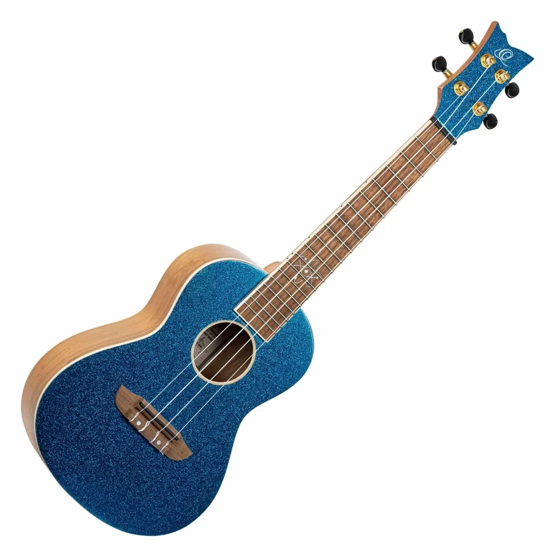 Ortega Guitars Concert Ukulele Acoustic – Element Series – Gigbag Included – Spruce, Blue (RUEL-MBL)