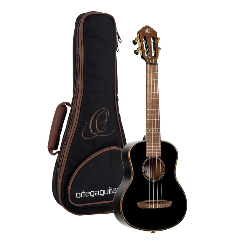 Ortega Guitars Tenor Ukulele Acoustic – Onyx Series – Including Gigbag – Spruce, Mahogany, Black (RUOX-TE)