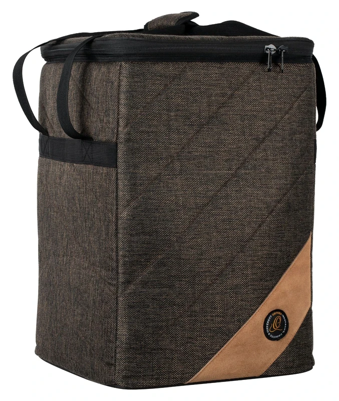 Ortega Guitars Premium Cajon Bag - Bag for Cajon - 13,5 x 17,75 x 13,5 Inches - With Carrying Handle and Backpack Straps - Canvas and Cotton, Mocca (OGBCJ-MO)