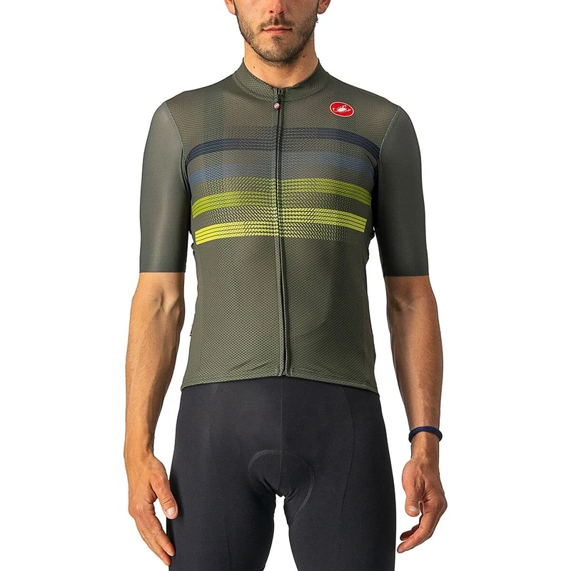 CASTELLI 4522016-075 ENDURANCE PRO JRS Sweatshirt Men's Military Green/Blue-Sulphur 2XL