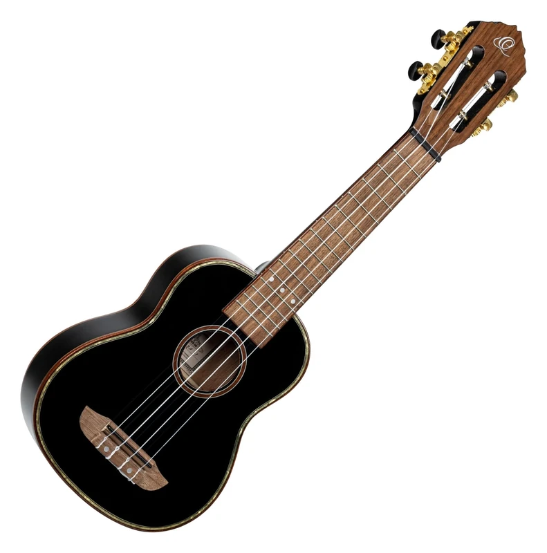 Ortega Guitars Soprano Ukulele Acoustic – Onyx Series – Including Gigbag – Spruce, Mahogany, Black (RUOX-SO)
