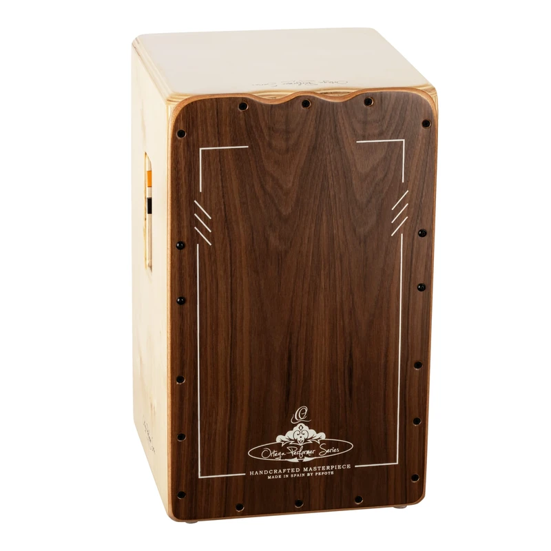 Ortega Guitars Performer Series Cajon - Large Drum Box for Right-Handers with Pickup - Playing Surface Walnut, Natural (OCJPF-3)