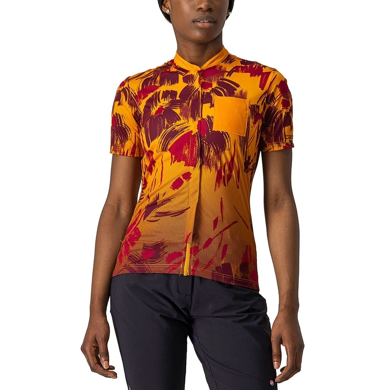 CASTELLI 4522085-752 UNLTD SENTIERO JRSY Sweatshirt Women's Golden Orange/Barbaresco Red XS