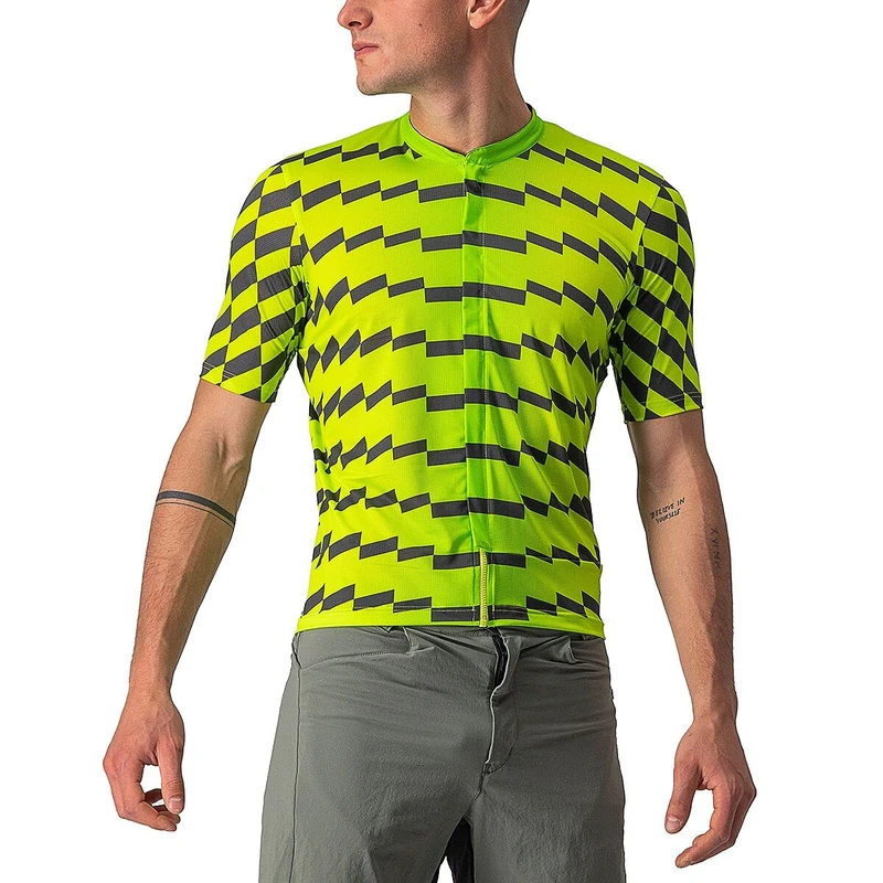 CASTELLI 4522007-383 UNLTD STERRATO JRSY Sweatshirt Men's Electric Lime/Dark Gray L