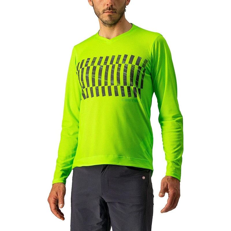 CASTELLI 4522009-383 TRAIL TECH LS TEE Sweatshirt Men's Electric Lime/Dark Lime XL