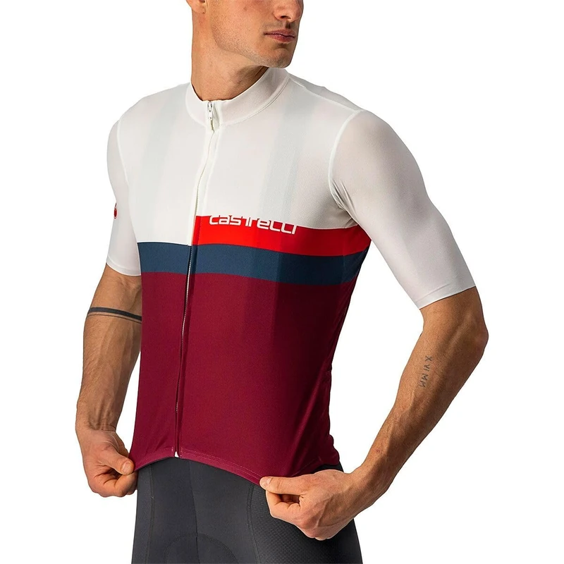 CASTELLI 4522017-065 A BLOCCO JERSEY Sweatshirt Men's Ivory/Red-Blue-Bordeaux XL