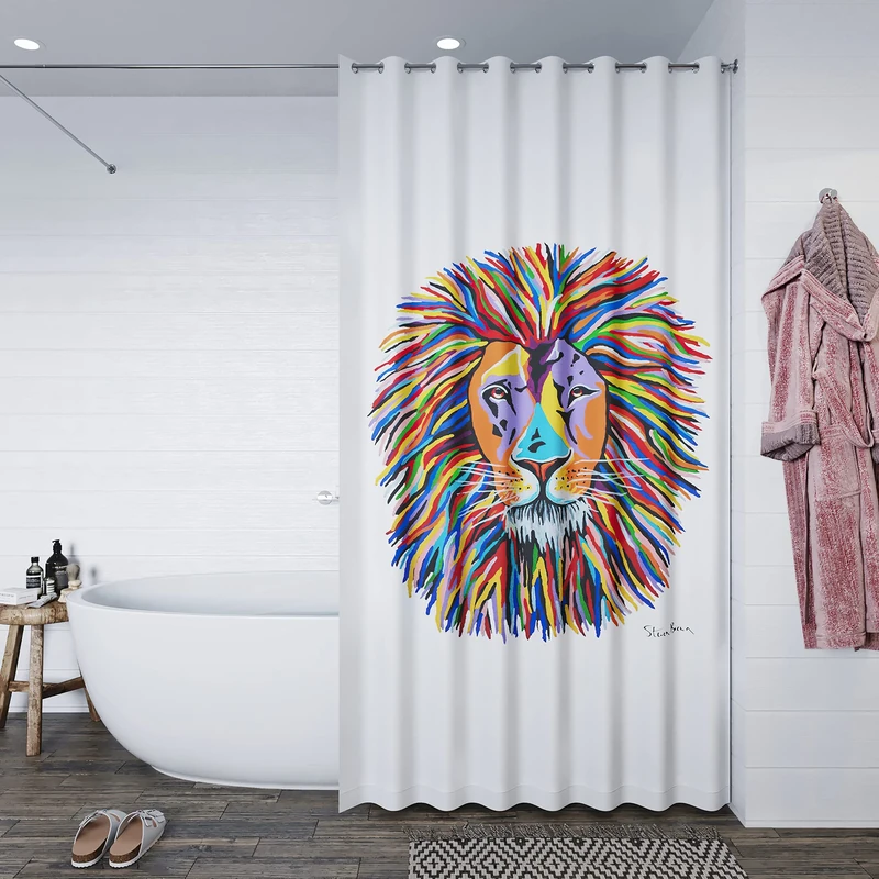 Croydex Steven Brown Lewis McZoo Shower Curtain, Multicolour, 1800x1800