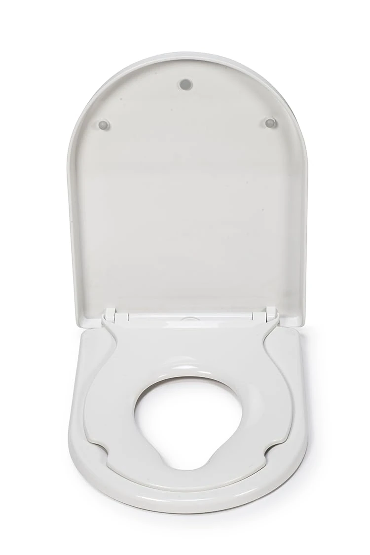 Croydex Hilier D Shaped Potty Training Toilet Seat - Removable Magnetic Child Seat with Soft Close Mechanism, Quick Release Hinges and an Antibacterial Treated Surface (Family Toilet Seat)