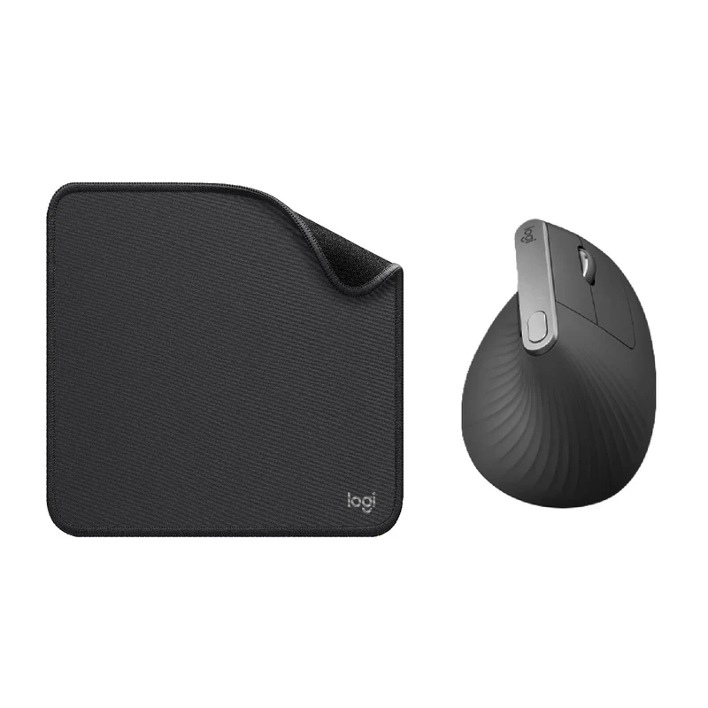 Logitech MX Vertical Ergonomic Mouse, Multi-Device, Bluetooth or 2.4GHz Wireless with USB Unifying Receiver, Mouse Pad - Studio Series, Computer Mouse Mat with Anti-slip Rubber Base, Easy Gliding