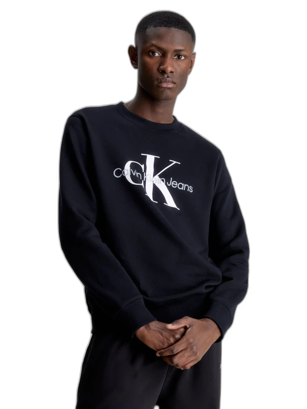 Calvin Klein Jeans Men's Core Monologo Crewneck J30j320933 Pullovers, Black, XXL - Image 1